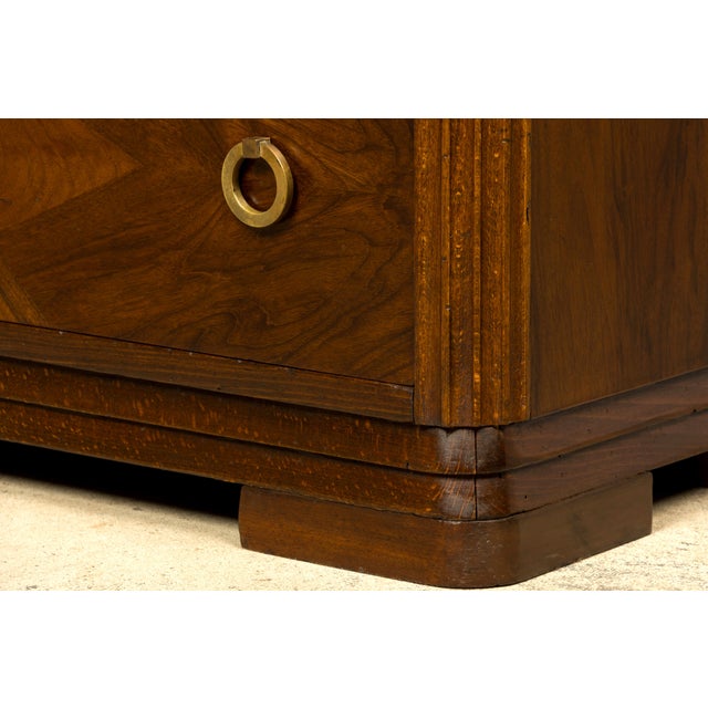 French Art Deco Geometric Walnut Commode by Mercier Frères, Paris, Circa 1930 For Sale - Image 12 of 18