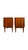 Vintage Mid-Century Modern End Table Set With Diamond Parquet Accent Inlay and Dovetailed Drawers For Sale - Image 4 of 11