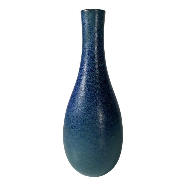 Mid 20th Century Vallauris, France Blue Pottery Vase by Robert Meynard For Sale