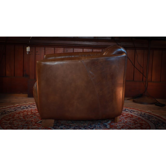 Halo Mars Aviator Rocket Club Armchair in Cigar Brown Leather from Timothy Oulton, 2010s For Sale - Image 12 of 16
