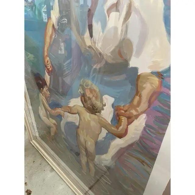 Late 20th Century Late 20th Century Five Foot Framed Coastal Wall Art For Sale - Image 5 of 9