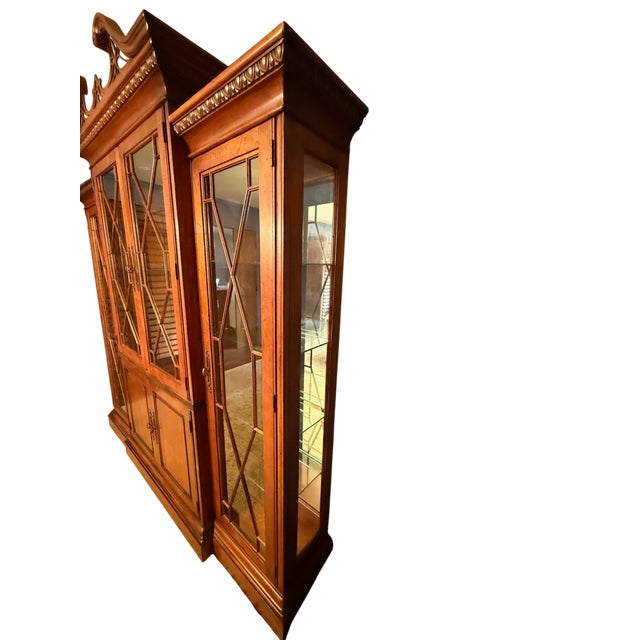 Hickory White Hampton Collection China Cabinet This ornate china cabinet comes apart in 5 pieces. There are two tall side...