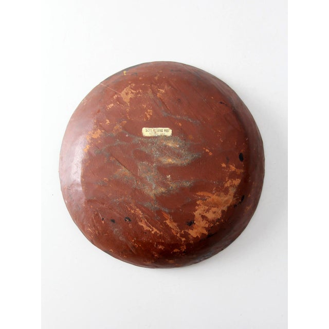 Vintage 1950s Hand-Painted Floral Wooden Bowl For Sale - Image 10 of 18