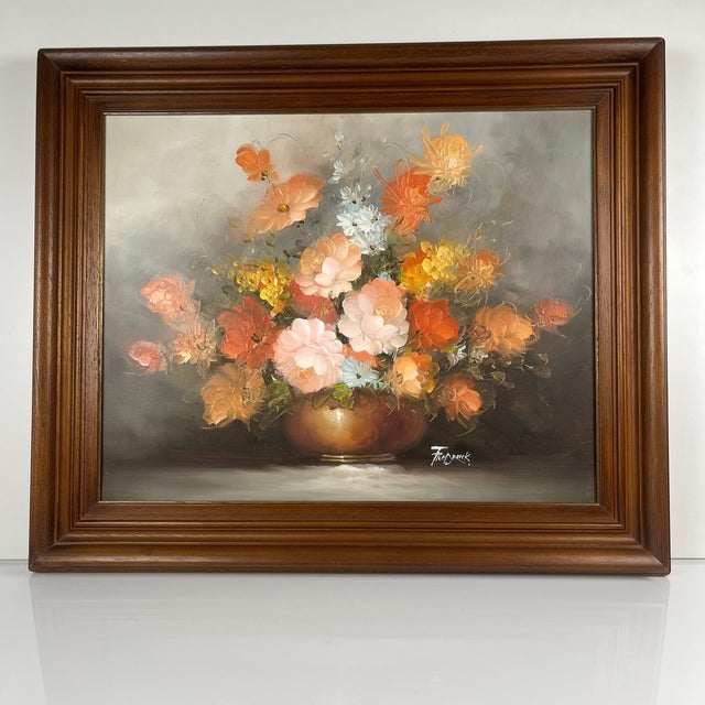 Frederik, Floral Still Life, 1950s, Oil on Canvas, Framed For Sale - Image 9 of 9