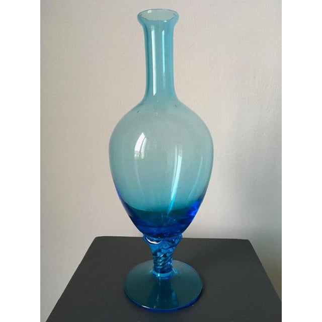 Postmodern Turquoise Murano Glass Bottle, Italy, 1960s For Sale - Image 12 of 16