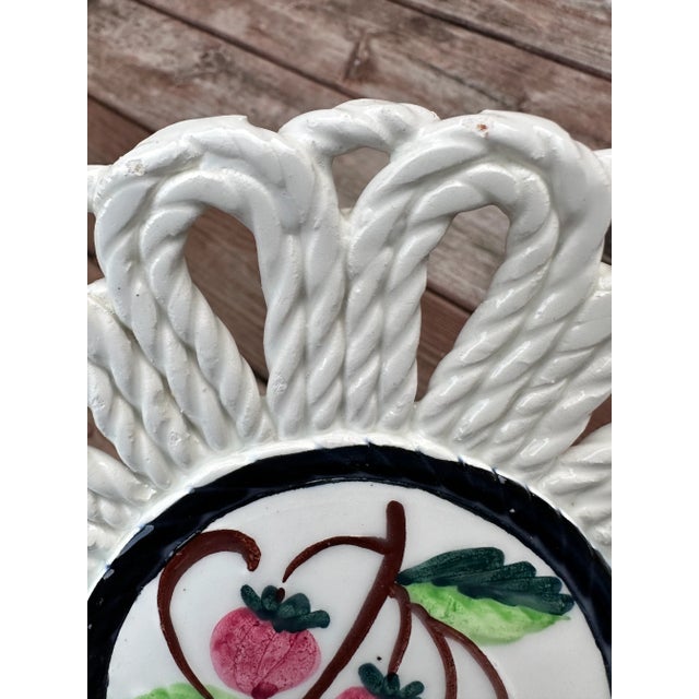 Majolica Hand Painted Strawberries Ceramic Plate Made in Spain For Sale - Image 10 of 12