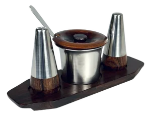 Spice Set in Rosewood and Stainless Steel by Eckhoff and Sachs for Lundtofte, 1960s, Set of 6