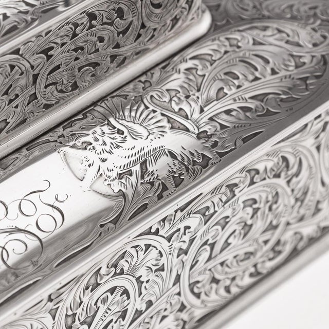 American Silver 3-Tier Cigar Box from Tiffany & Co., 1920s For Sale - Image 9 of 18