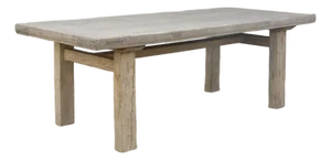 Vintage Bleached Elm Farmhouse Dining Table