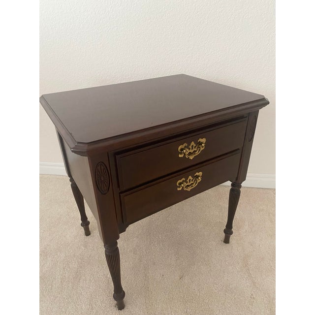 Late 20th Century Ethan Allen Georgian Court Cherry Night Table Excellent Vintage Condition For Sale - Image 12 of 12