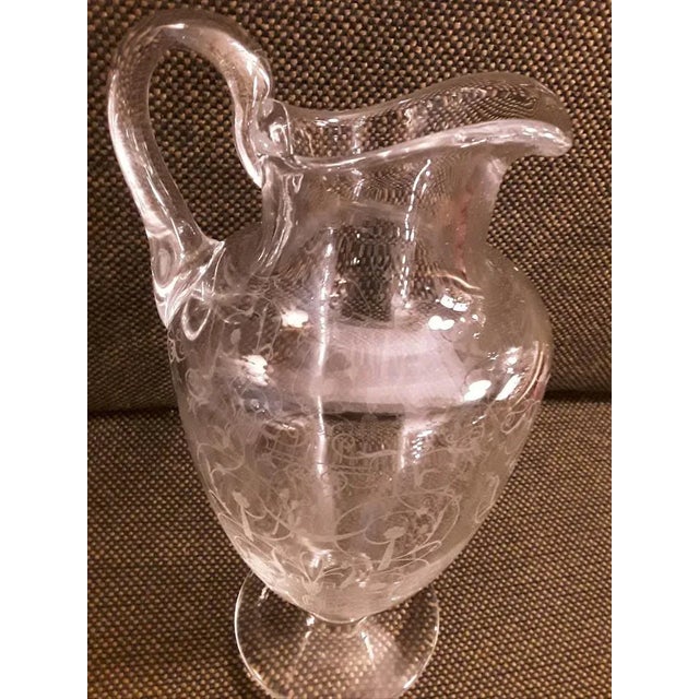 Baccarat French Jug in Engraved Crystal Glass from Baccarat, 1970s For Sale - Image 4 of 8