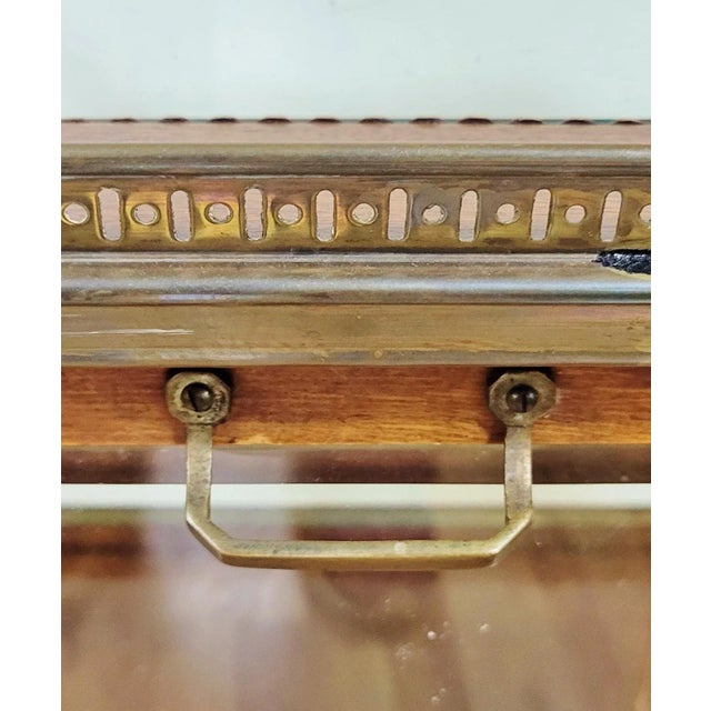 Vintage French Mid-Century Modern Liquor Server Bar Cart Cabinet on Wheels For Sale - Image 9 of 15