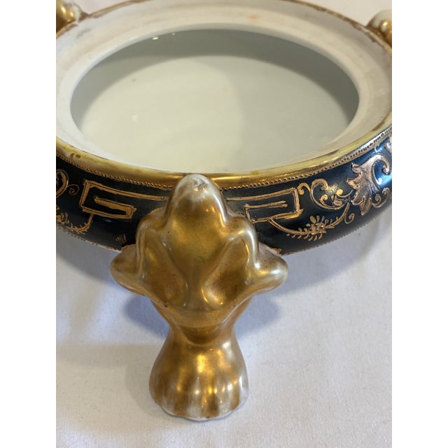 Antique Hand Painted Nippon Two-Piece Centerpiece Bowl With Footed Pedestal Base For Sale - Image 15 of 16