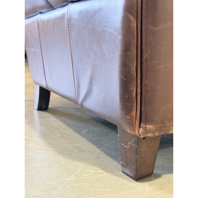 Animal Skin Universal Furniture Carson Brown Top Grain Leather Accent Chair For Sale - Image 7 of 10