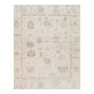 Oushak Wool Beige Area Rug, 9' 1'' X 11'11'' For Sale