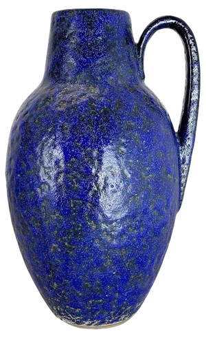 Fat Lava Blue Floor Vase from Scheurich, Germany Wgp, 1970s