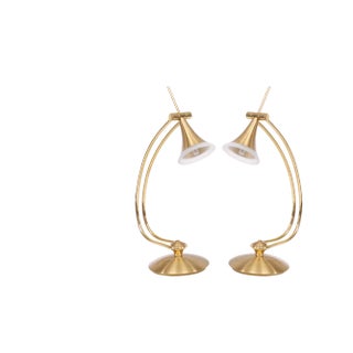 Holtkotter Brass Halogen Table Lamps, Germany, 1985, Set of 2 For Sale