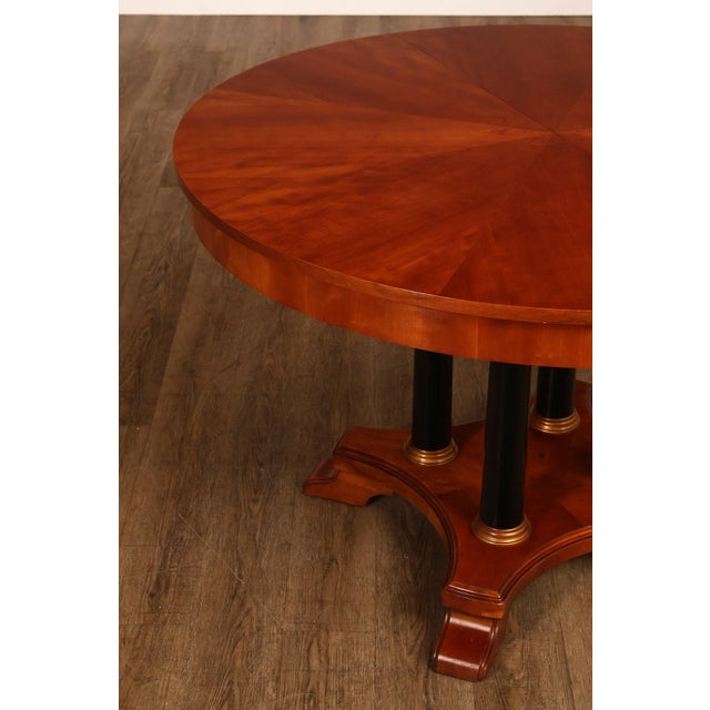 Ethan Allen 'Medallion' Cherry Round Pedestal Dining Table For Sale - Image 14 of 18