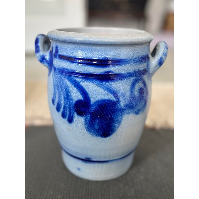 Ceramic 1930s German Westerwald Salt-Glazed Stoneware Farmhouse Crock For Sale - Image 7 of 11