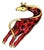 Large Gold-Tone / Red Enameled Giraffe Brooch For Sale