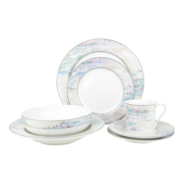 Vintage Mikasa Maxima Monet Impressionism Dinnerware Set - 86 Pieces For Sale