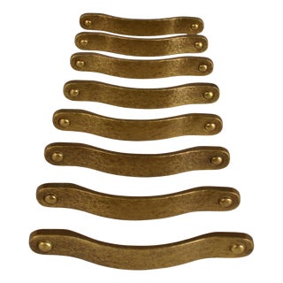 Bronze Pull Drawer and Cabinet Handles, 1970s, Set of 8 For Sale