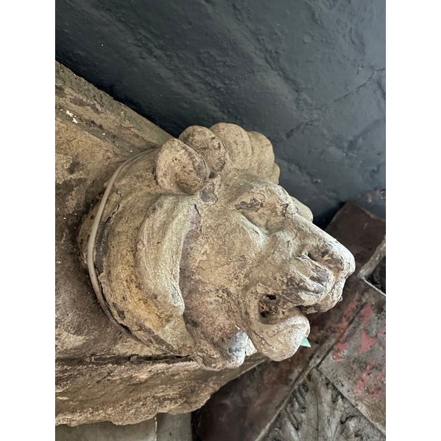 Ceramic Antique Terra Cotta Brick - Roaring Lion Head For Sale - Image 7 of 10