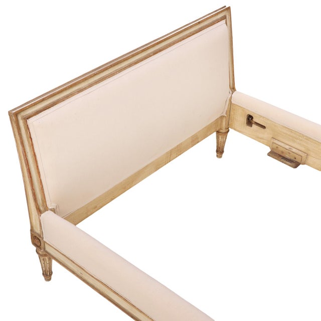 Eggshell A French Louis XVI Style Painted and Gilt Twin Bed, C. 1940. For Sale - Image 8 of 8
