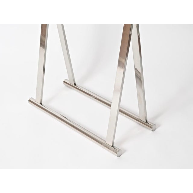 Metal Mid-Century Modern Italian Chromed Steel Trestles by Milo Baughman, 1970s, Set of 2 For Sale - Image 7 of 13
