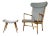 Set of Model AP-16 Easy Chair and Ottoman by Hans J. Wegner for AP-Stolen, 1951 For Sale