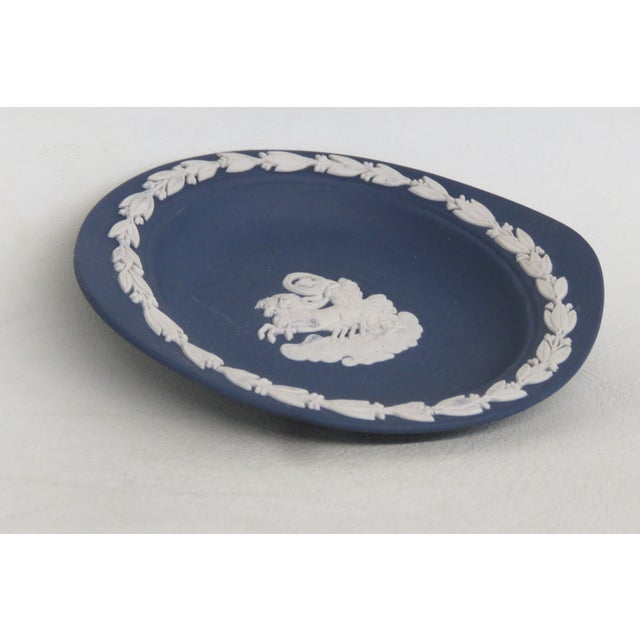 Wedgwood Wedgwood Dark Blue Jasperware Small Trinket Tray Pin Dish Made in England 5001b For Sale - Image 4 of 11