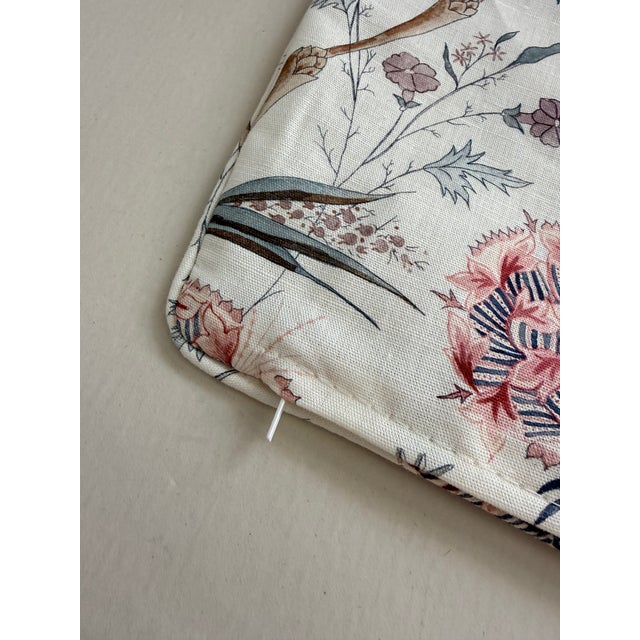 English Zoffany Botanical Pink and Blue Patterned Pillow Cover For Sale - Image 3 of 6