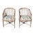 Wood Mid 20tg Century Vintage Faux Bamboo Armchairs - Pair With Lee Jofa “Arlington” Seat Cushion For Sale - Image 7 of 9