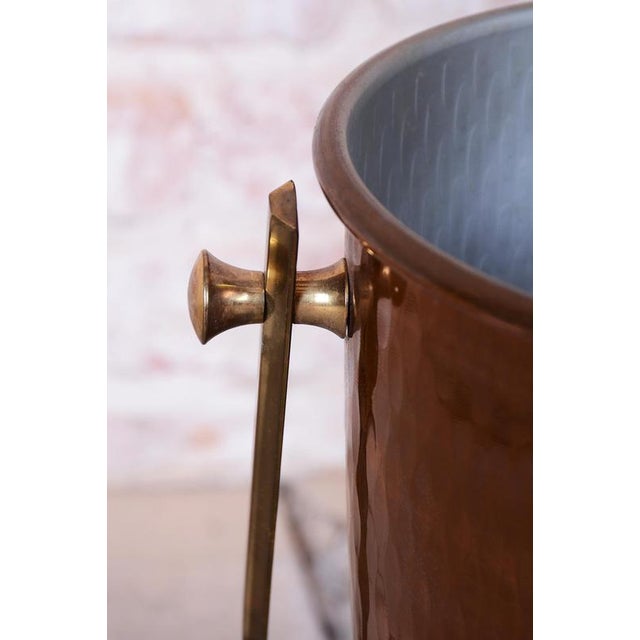 Art Deco Standing Champagne Cooler in Brass and Copper, France, 1920s For Sale - Image 6 of 14