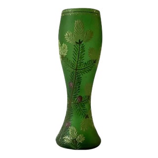 Antique Moser Hand-Painted Enamel Glass Vase Circa 1919 For Sale