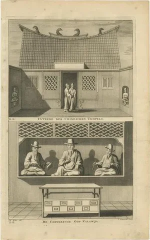 Valentijn, Chinese Temple and Chinese Deity, 1726, Paper