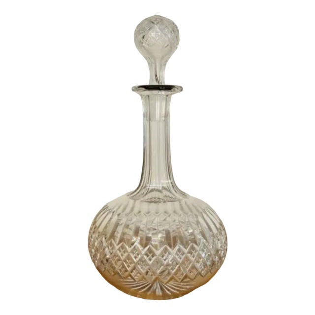 Antique Victorian Cut Glass Decanter, 1880 For Sale