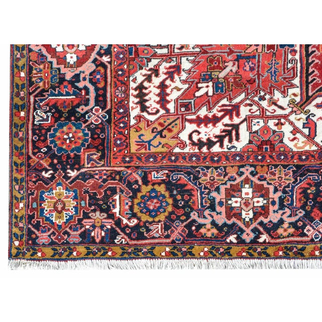 Ruby Red 1950s Mid-20th Century Heriz Rug For Sale - Image 8 of 11