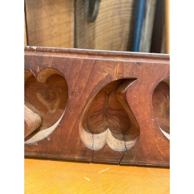Antique Wooden Sugar Mold With Three Deep Heart Carvings For Sale - Image 4 of 10