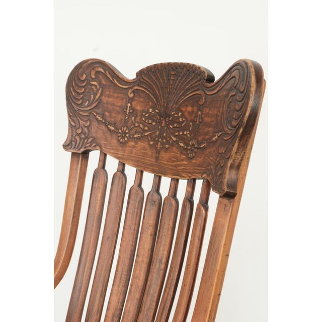 Early 20th Century Desk Chair with Wood Carving For Sale - Image 9 of 15