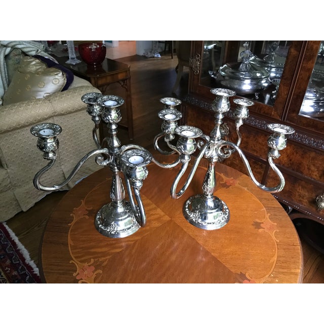 Vintage Godinger Gsa Silver Plated Five Light Candelabara Candle Holder