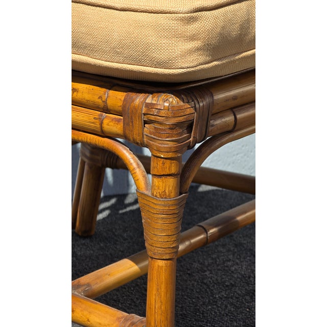 Vintage Baker Furniture Chippendale Bamboo Side Chair W Leather Straps For Sale - Image 13 of 14