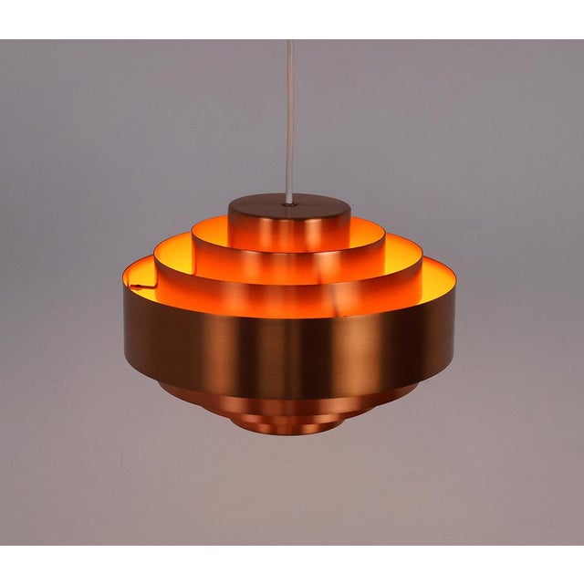 Copper Ultra Pendant Lamp in Copper by Jo Hammerborg for Fog & Mørup, 1960s For Sale - Image 8 of 11