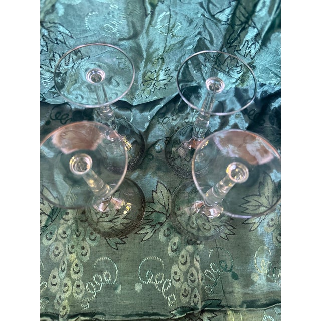 1930s Art Deco Beautiful Crystal Stand Wine Glasses - 4pcs For Sale In Los Angeles - Image 6 of 6
