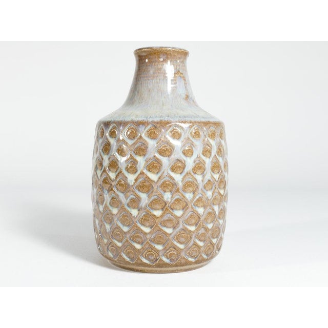 Scandinavian Modern Blue Glazed Stoneware Vase from Søholm, 1960s For Sale - Image 3 of 18