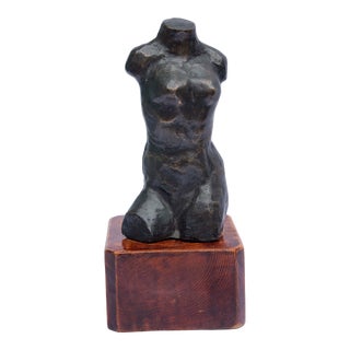 Modern Bronze Nude Torso of a Woman by Mordechai Avniel (Israel 1900-1989) For Sale