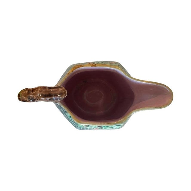Early 20th Century Early 20th Century Yellow and Blue Cottage Majolica Jug For Sale - Image 5 of 8