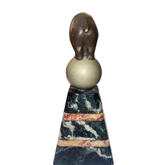 1920s French Art Deco Bronze Bear Sculpture on Marble Base, 1920's. For Sale - Image 5 of 8