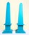 Pair of Hand-Painted Solid Wood Decorative Obelisks – Vibrant Turquoise Color For Sale - Image 9 of 15