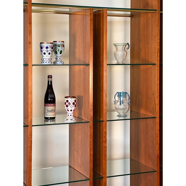 Cherrywood Display Case on Wheels, 1990s For Sale - Image 6 of 15